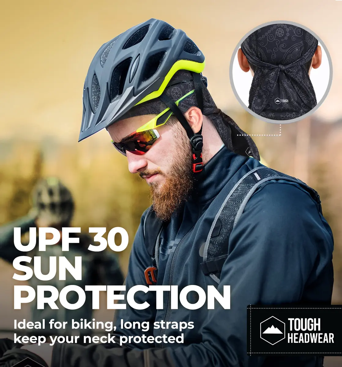 Tough Headwear Cooling Helmet Liners - Do Rag Skull Caps for Men - Cooling Head Wraps, Hard Hat Liner (22in–24¼in) | Evapocool Tech - view 5