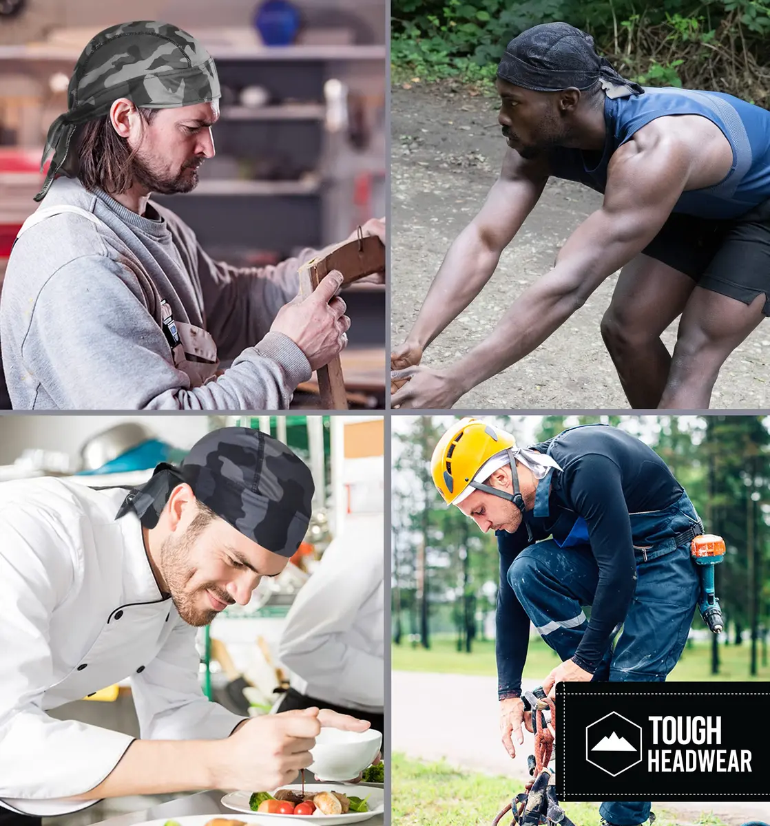 Tough Headwear Cooling Helmet Liners - Do Rag Skull Caps for Men - Cooling Head Wraps, Hard Hat Liner (22in–24¼in) | Evapocool Tech - view 7