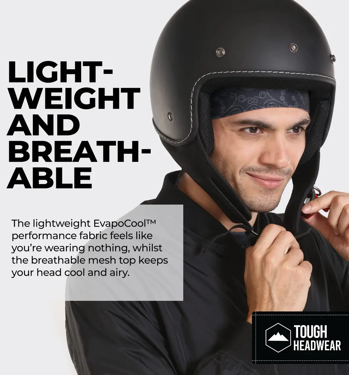 Tough Headwear Cooling Helmet Liners - Do Rag Skull Caps for Men - Cooling Head Wraps, Hard Hat Liner (22in–24¼in) | Evapocool Tech - view 4