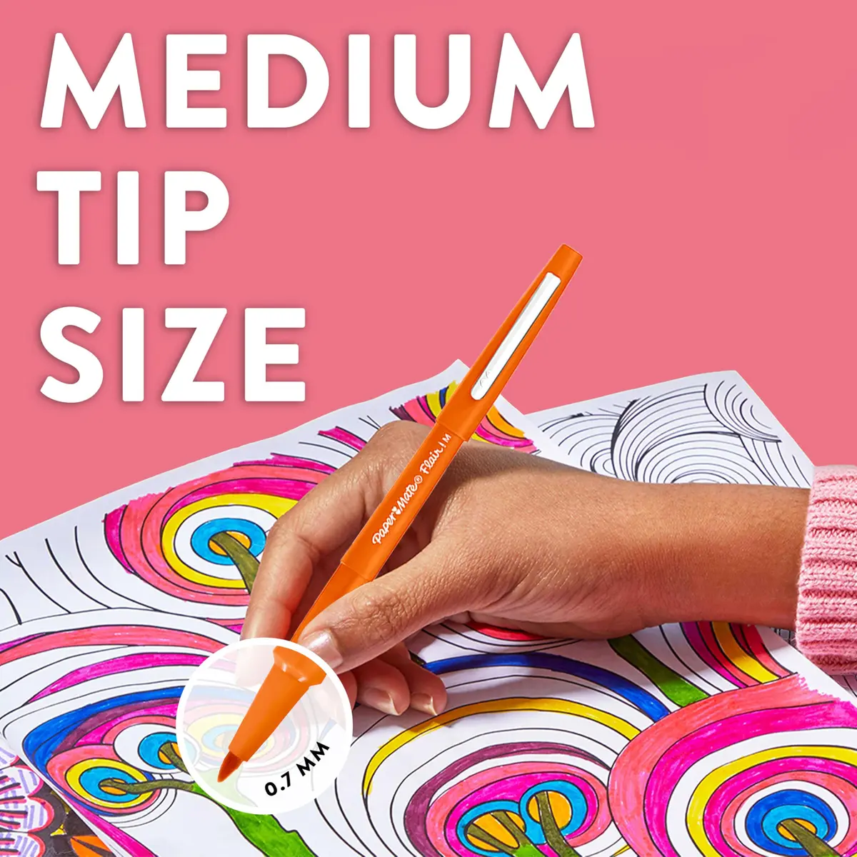Paper Mate Flair Felt Tip Pens | Medium Point (0.7 mm) Writing Pens | Black Pens | For Writing, Drawing & Sketching | 5 Count - view 7