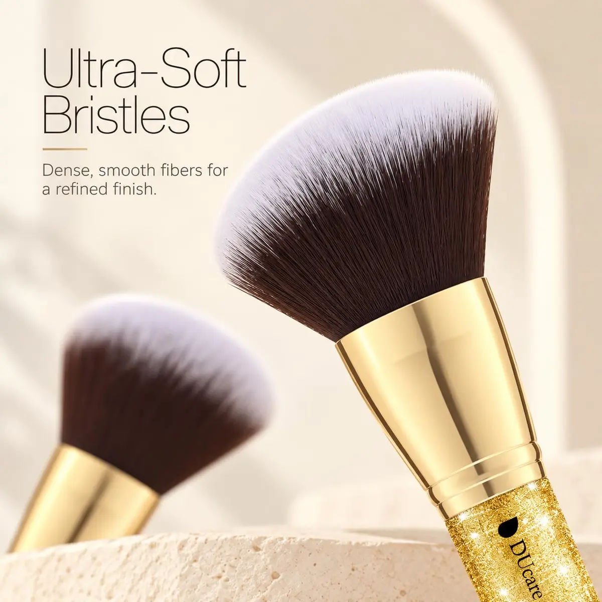 DUcare 2Pcs Double Ended Foundation & Contour Makeup Brush Set | Soft Synthetic Face Brushes for Liquid, Cream & Powder - view 7
