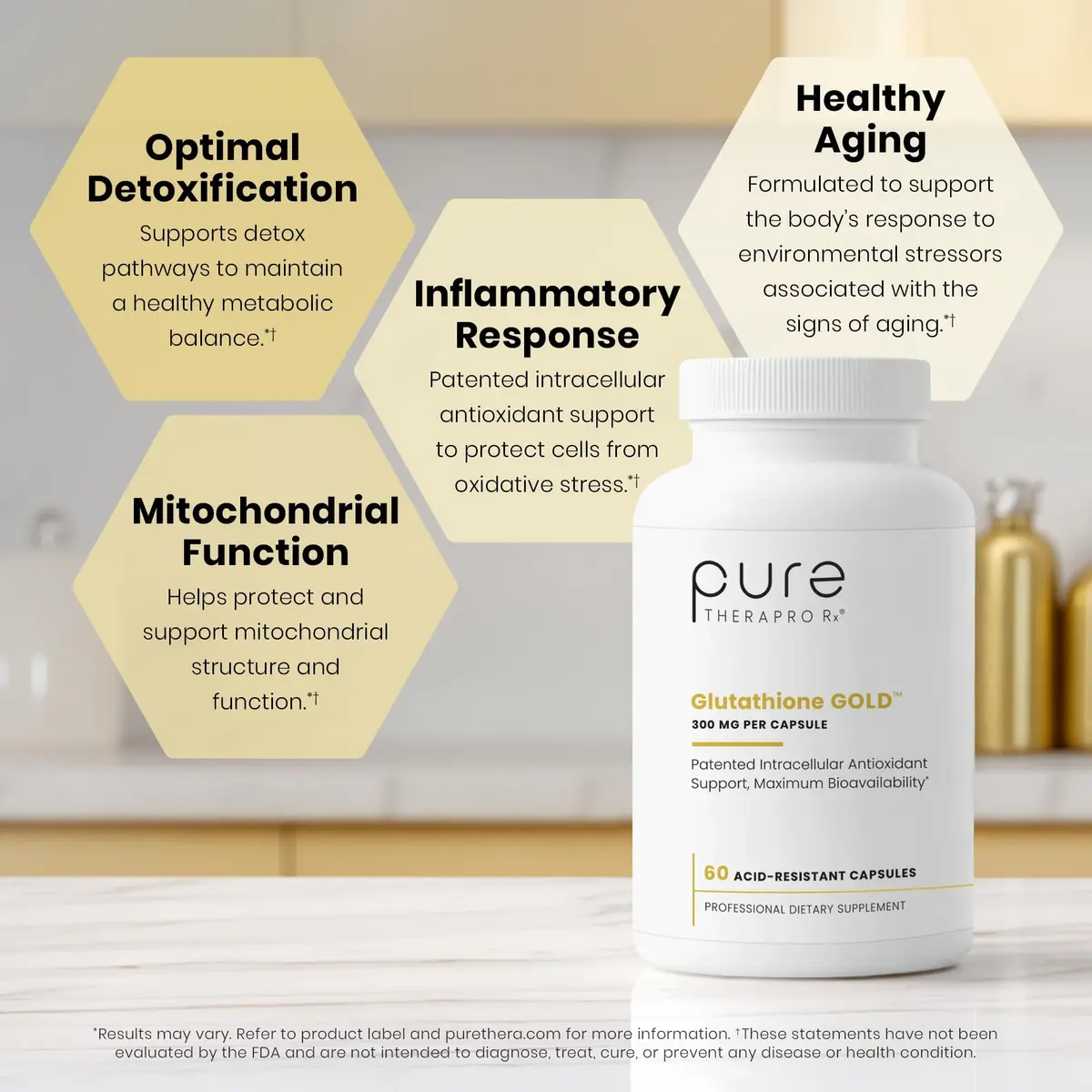 Pure Therapro Rx S-Acetyl Glutathione Gold, Extra-Strength | Patented Acetylated Form of Glutathione (EMOTHION) from Italy | Pharmaceutical Grade | Zero Fillers (60 Capsules (300mg)) - view 4