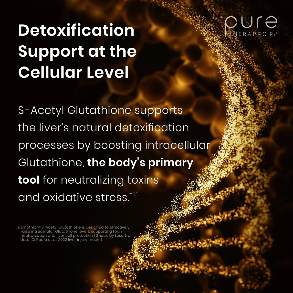 Pure Therapro Rx S-Acetyl Glutathione Gold, Extra-Strength | Patented Acetylated Form of Glutathione (EMOTHION) from Italy | Pharmaceutical Grade | Zero Fillers (60 Capsules (300mg)) - view 7