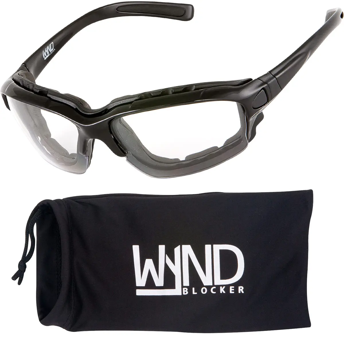 WYND Blocker Halvert Motorcycle Riding Glasses with Clear Lens | Converts to Goggles - main product image