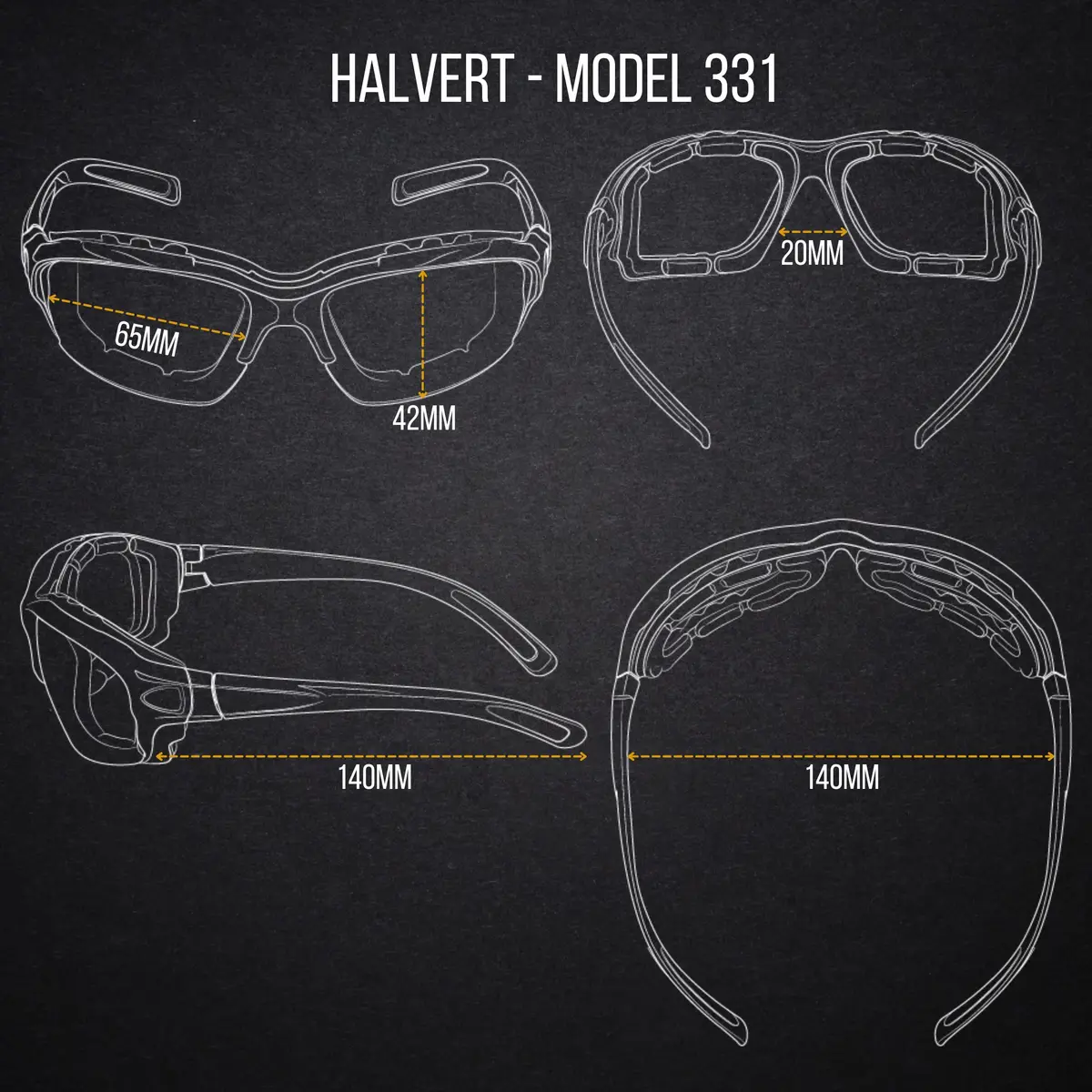 WYND Blocker Halvert Motorcycle Riding Glasses with Clear Lens | Converts to Goggles - view 3