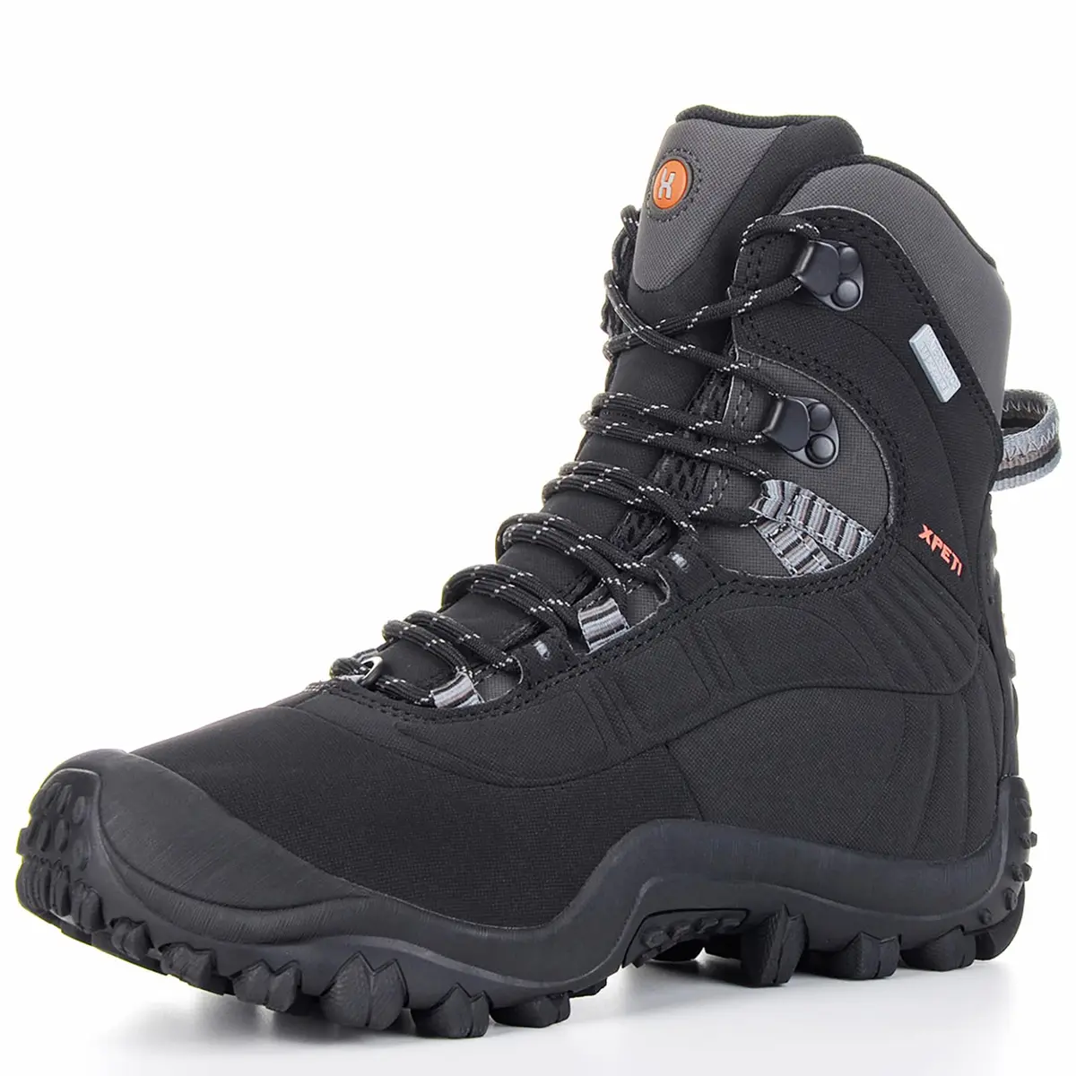 XPETI Men’s Thermator Mid-Rise Waterproof Hiking Boot Insulated Non-Slip Black 7 | Waterproof, Insulated & Traction Ready - main product image