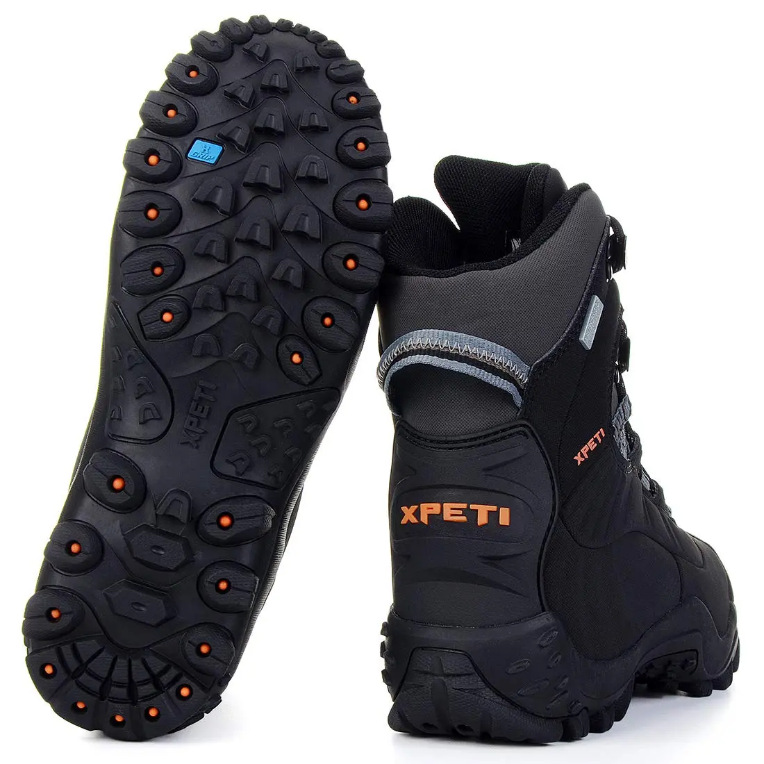 XPETI Men’s Thermator Mid-Rise Waterproof Hiking Boot Insulated Non-Slip Black 7 | Waterproof, Insulated & Traction Ready - view 9