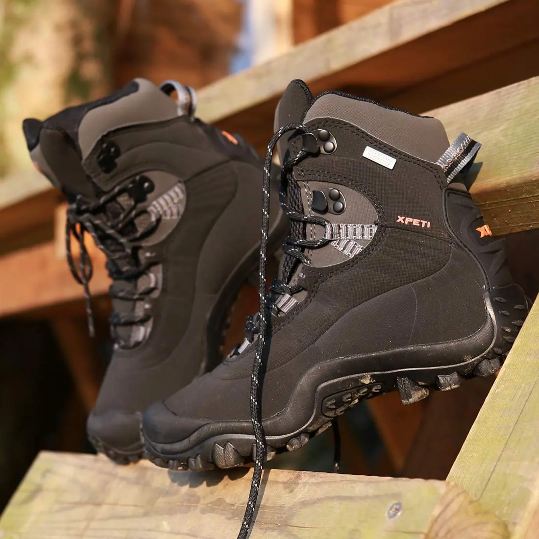 XPETI Men’s Thermator Mid-Rise Waterproof Hiking Boot Insulated Non-Slip Black 7 | Waterproof, Insulated & Traction Ready - view 2