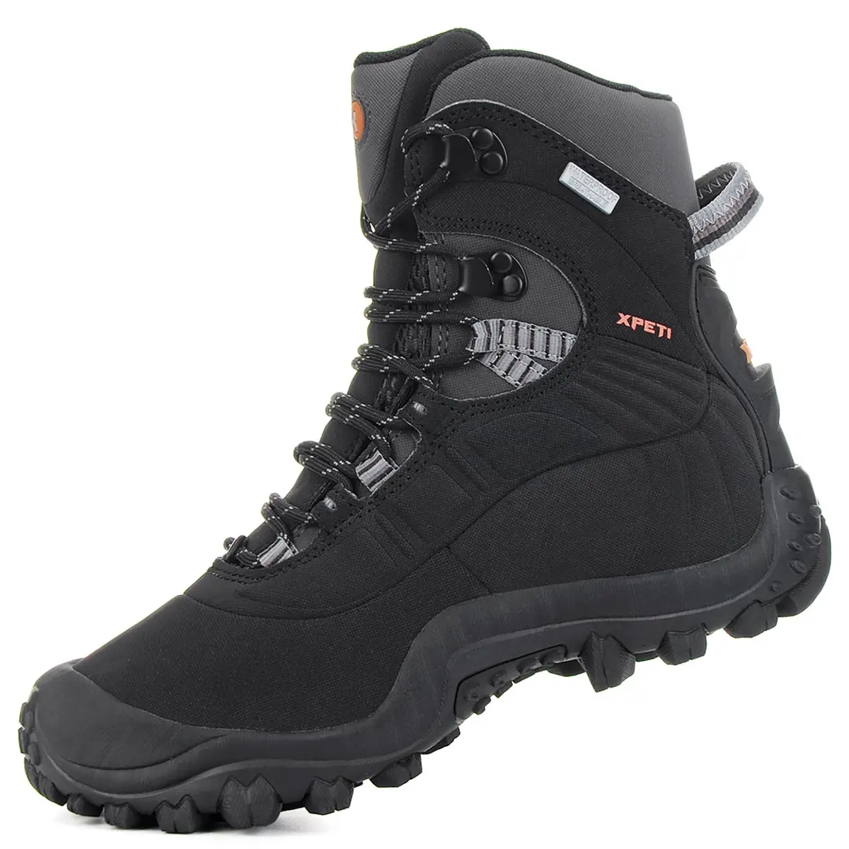 XPETI Men’s Thermator Mid-Rise Waterproof Hiking Boot Insulated Non-Slip Black 7 | Waterproof, Insulated & Traction Ready - view 4