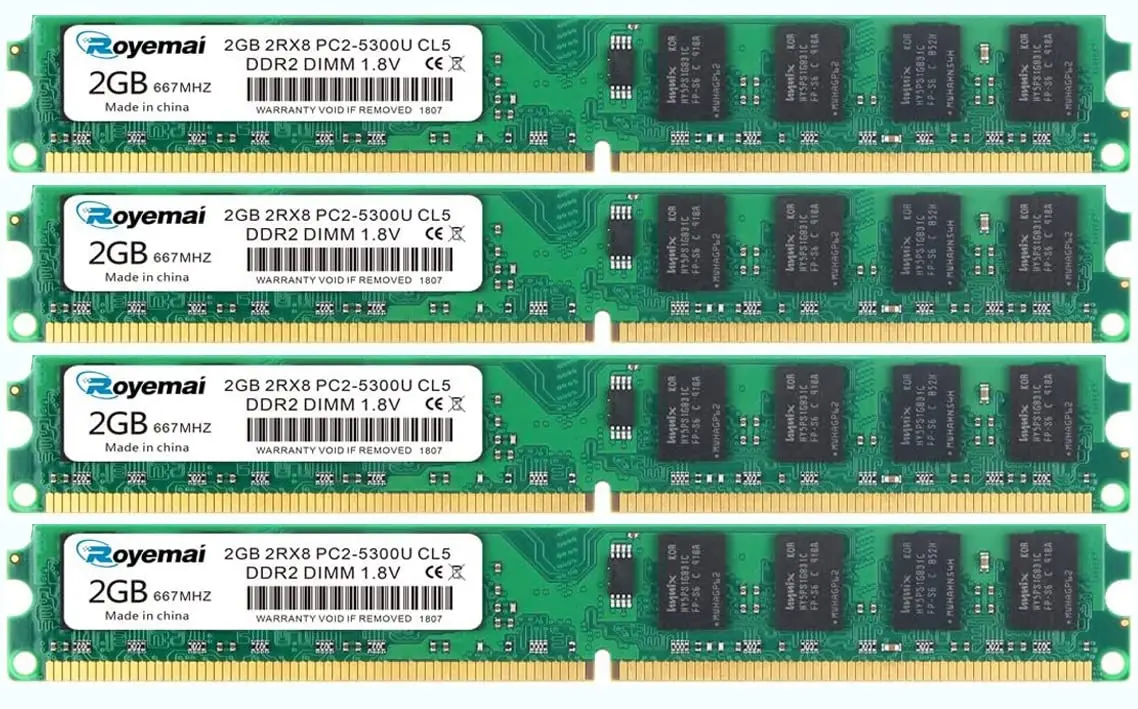 D DUOMEIQI 8GB (4x2GB) DDR2 667MHz UDIMM Desktop RAM 1.8V CL5 240-pin Non-ECC Unbuffered Memory Modules - main product image