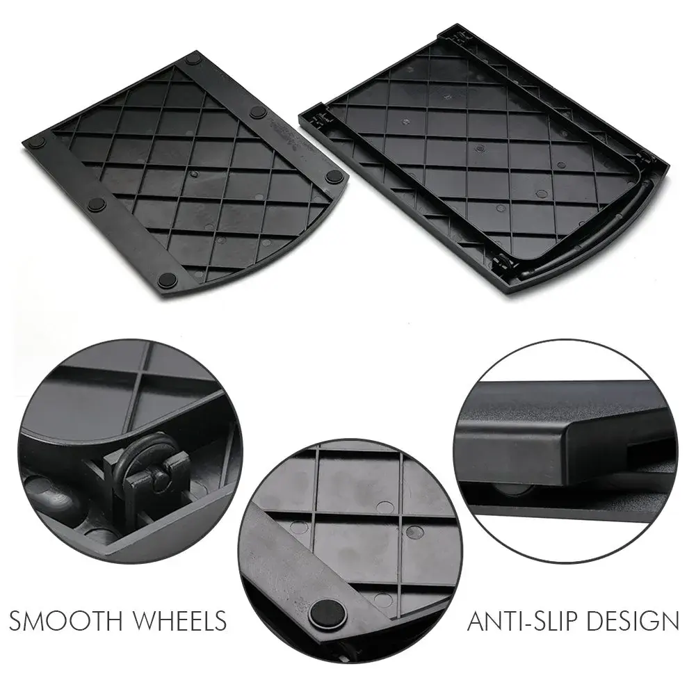 Ihomepark Sliding Coffee Maker Tray with Wheels, Countertop Appliance Slider Mat for Kitchen Appliances, Black (2-Pack, 700g) - view 4