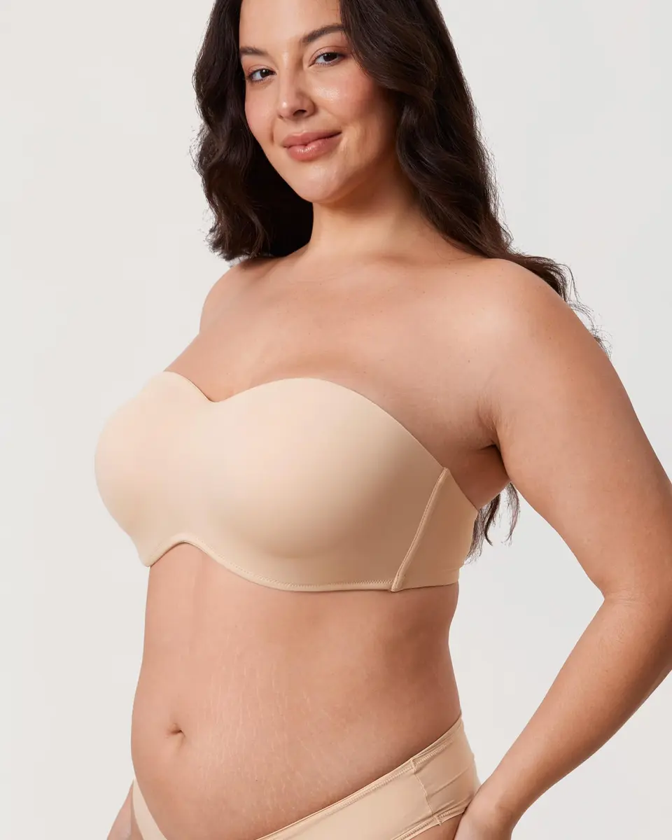 DELIMIRA Strapless Bandeau Minimizer Bras Beige 36G | Natural Lift & Bust Reduction for Women - view 5