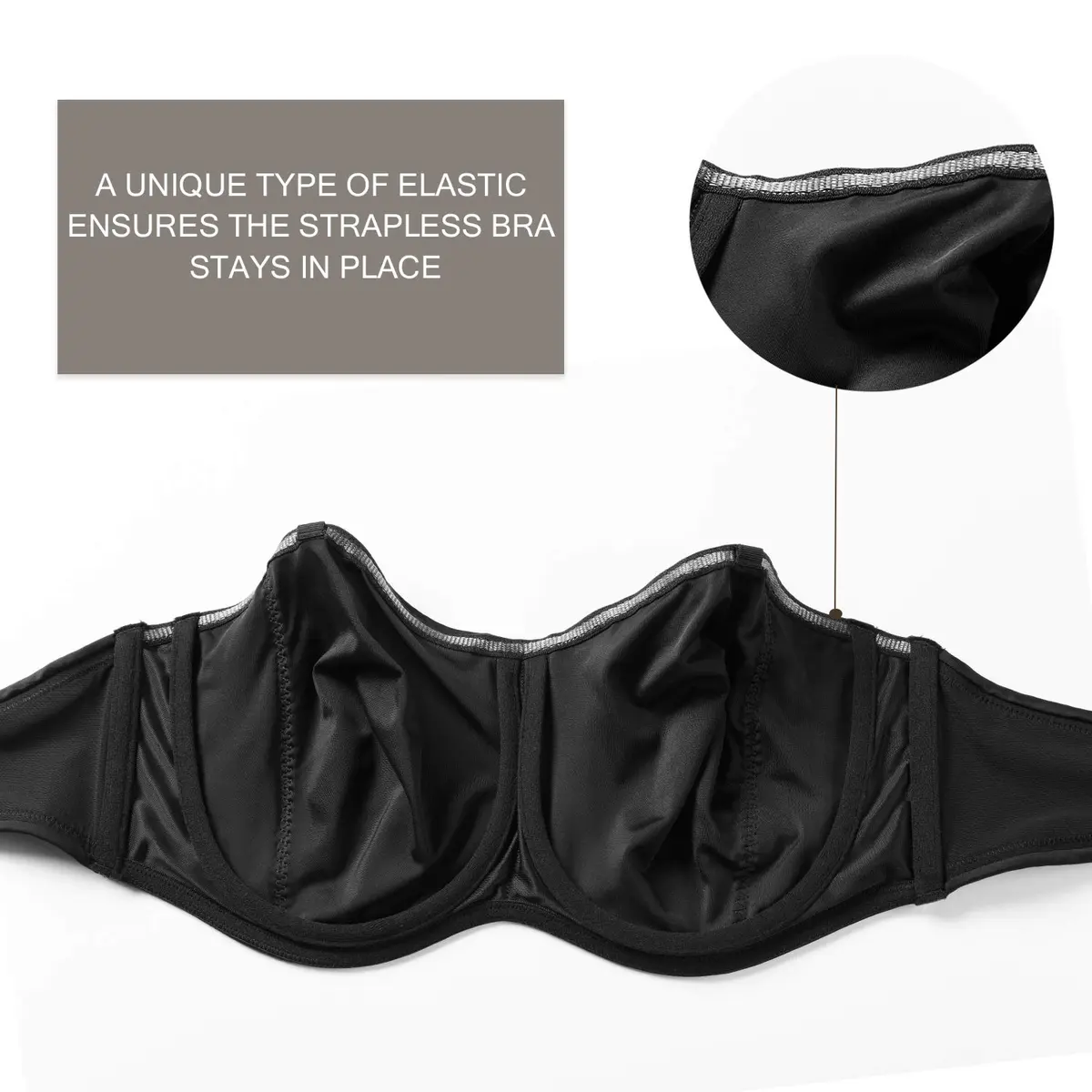 DELIMIRA Strapless Bandeau Minimizer Bra 42D | Reduce Bust Profile & Support - view 4