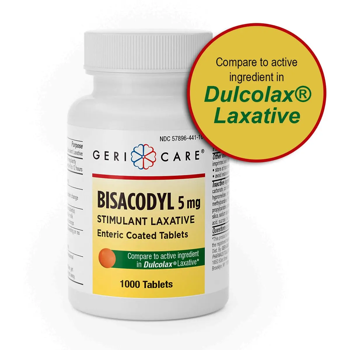 GeriCare Bisacodyl 5 mg Coated Tablet | Gentle Overnight Constipation Relief | 1000 Count - view 7