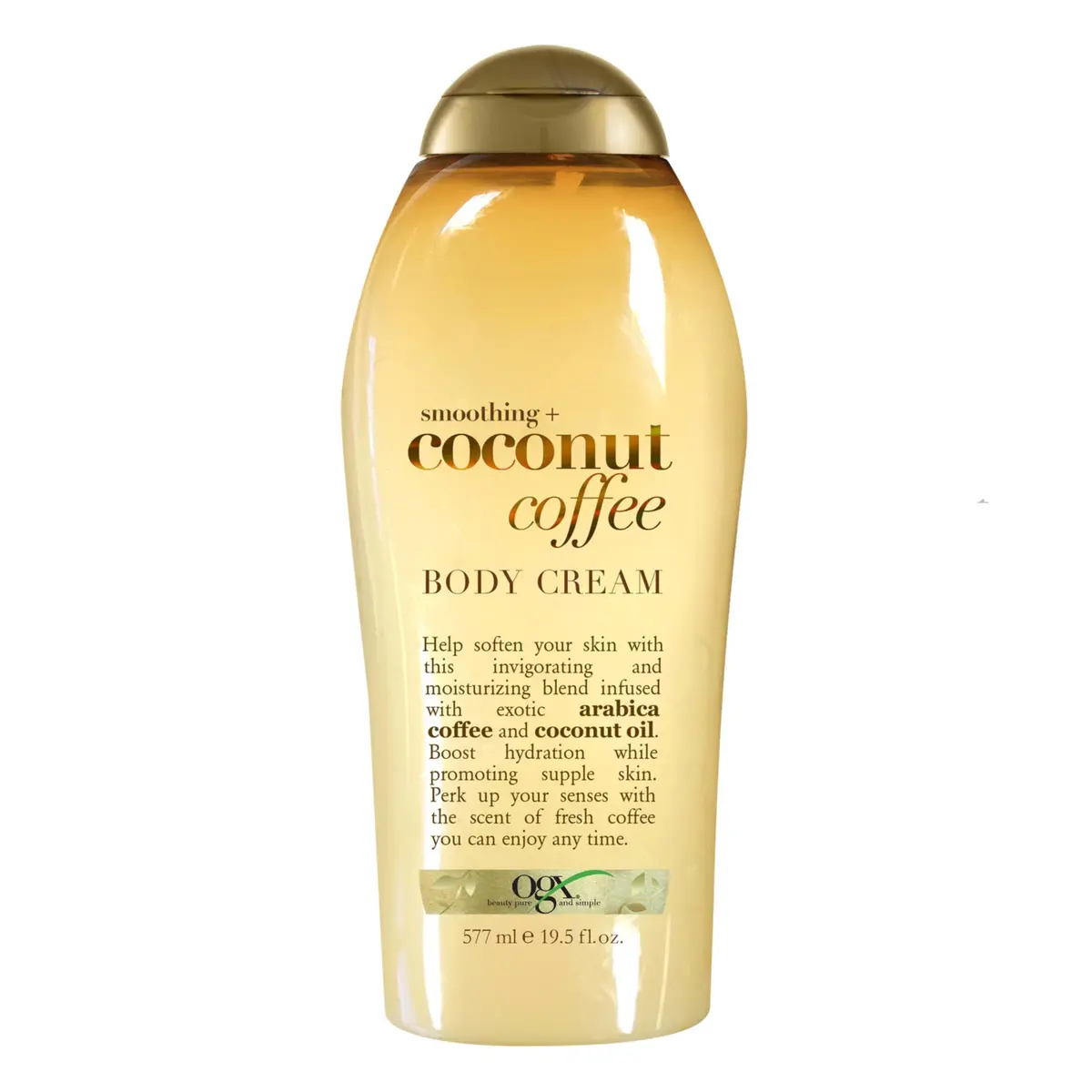 OGX Smoothing + Coconut Coffee Body Cream 19.5 oz | Moisturizes & Softens Skin with Coffee & Coconut Oil - main product image