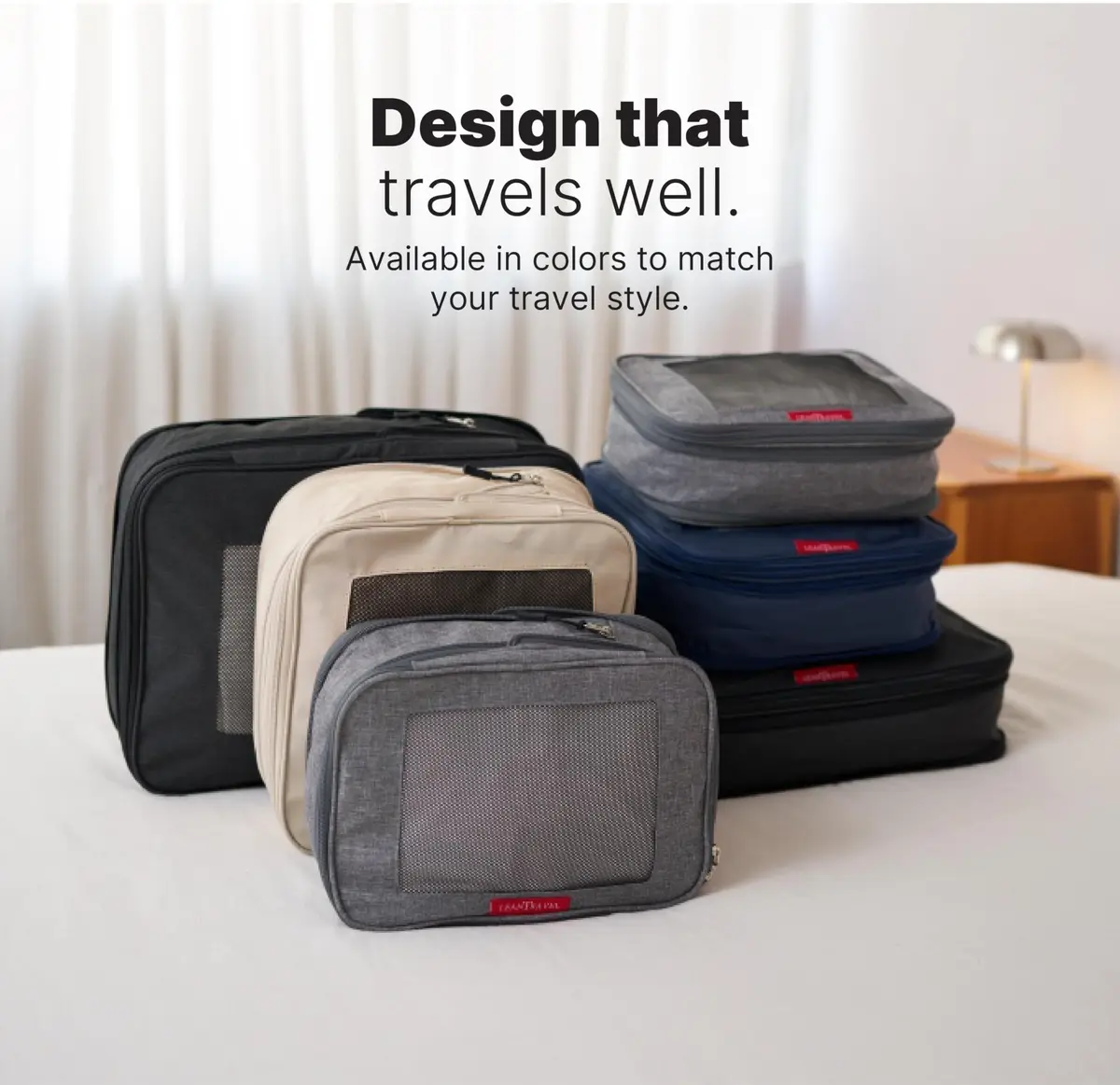 LeanTravel Premium Compression Packing Cubes for Travel - Suitcase Organizer Bags with Double Zipper & Breathable Mesh Panel - Space Saving Carry On Luggage Essentials (6-Pack, Black) - view 12
