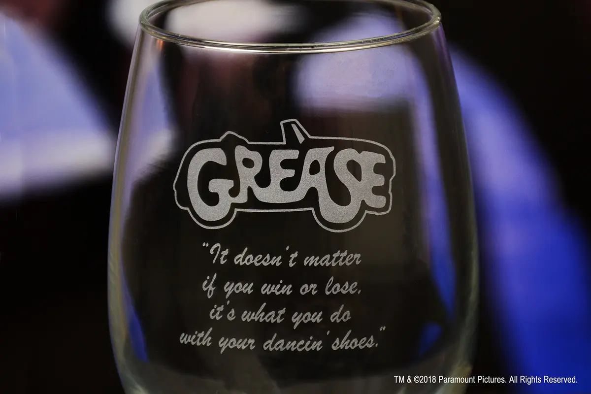 Movies On Glass Grease Stemless Wine Glass 15oz | Licensed Handcrafted Collectible - view 5