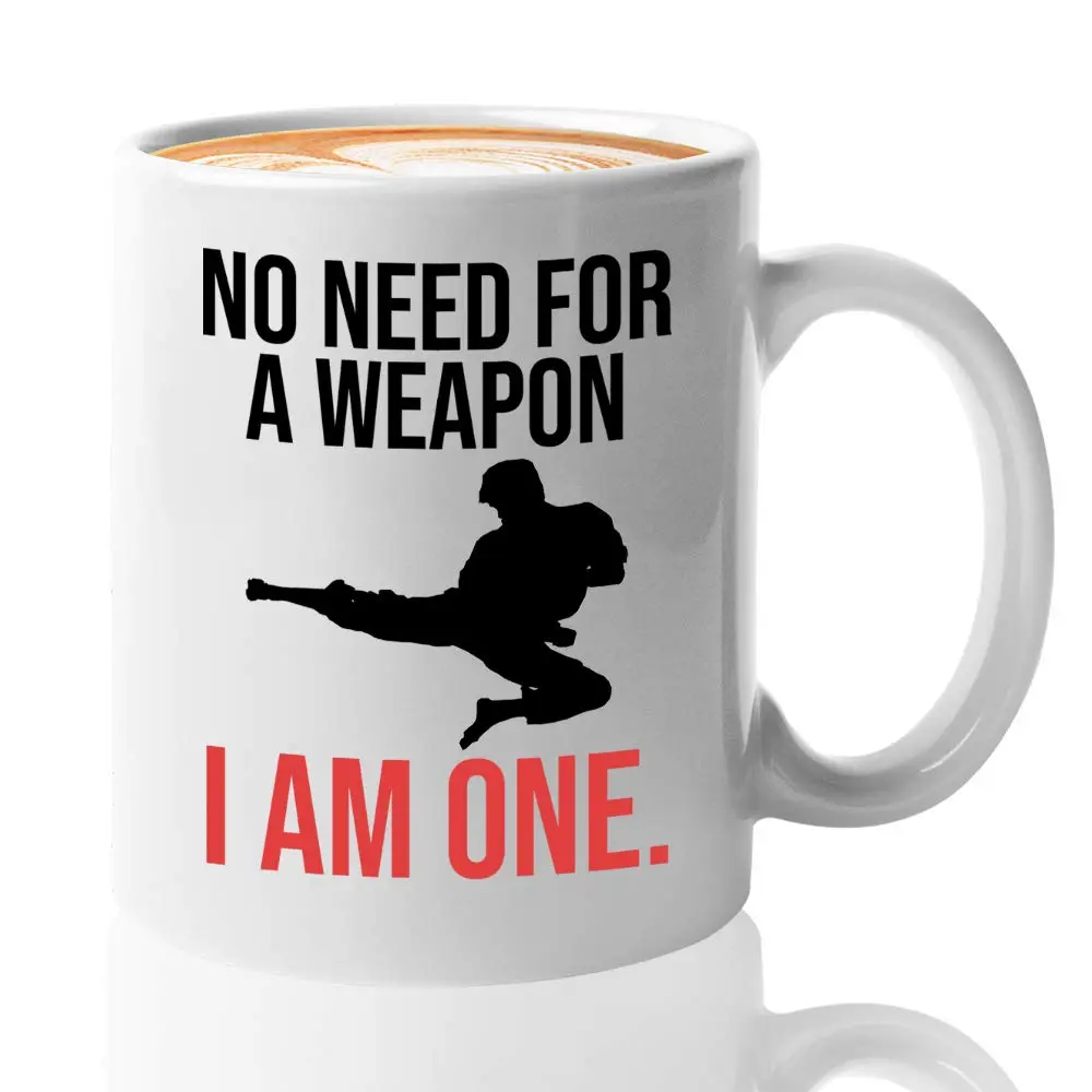 Bubble Hugs Martial Arts Coffee Mug 11 oz (325 ml) | No Need Weapons, I Am One - main product image