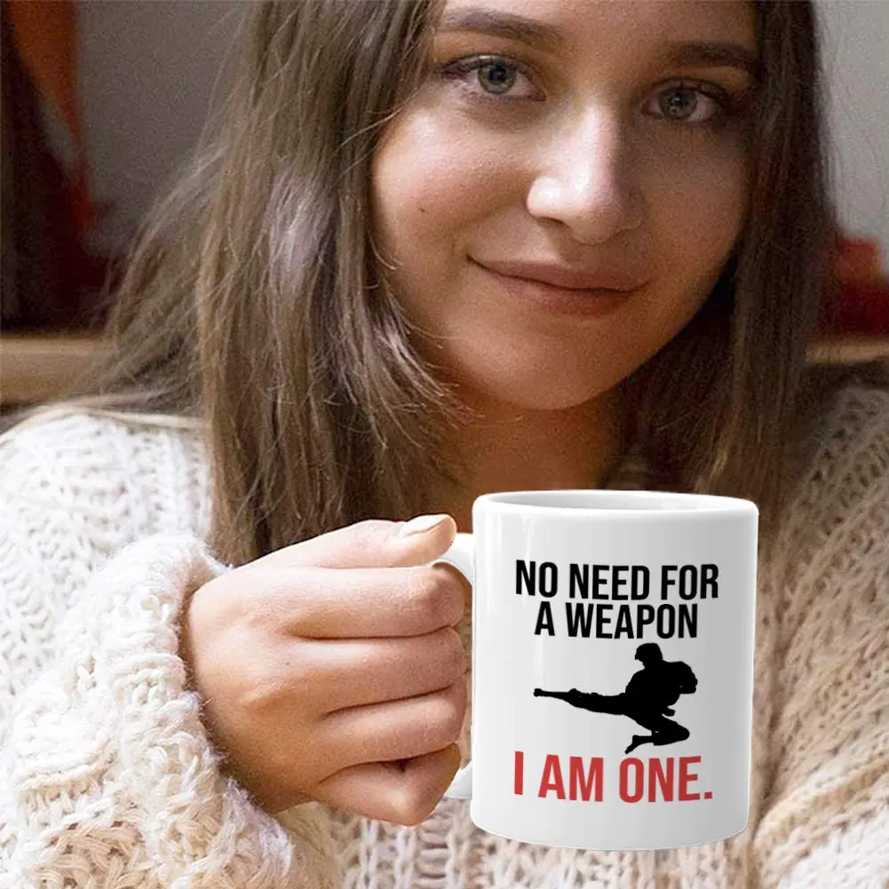 Bubble Hugs Martial Arts Coffee Mug 11 oz (325 ml) | No Need Weapons, I Am One - view 7