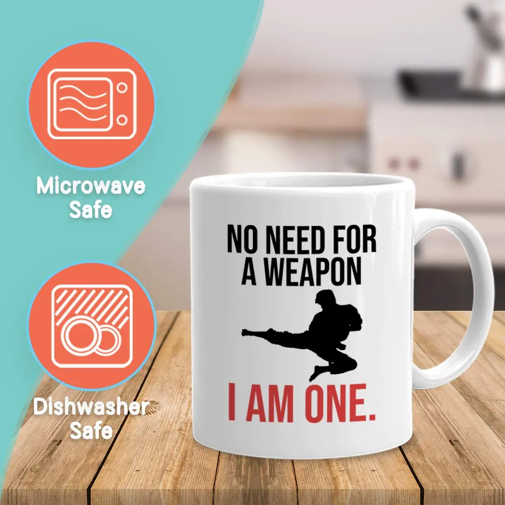 Bubble Hugs Martial Arts Coffee Mug 11 oz (325 ml) | No Need Weapons, I Am One - view 2