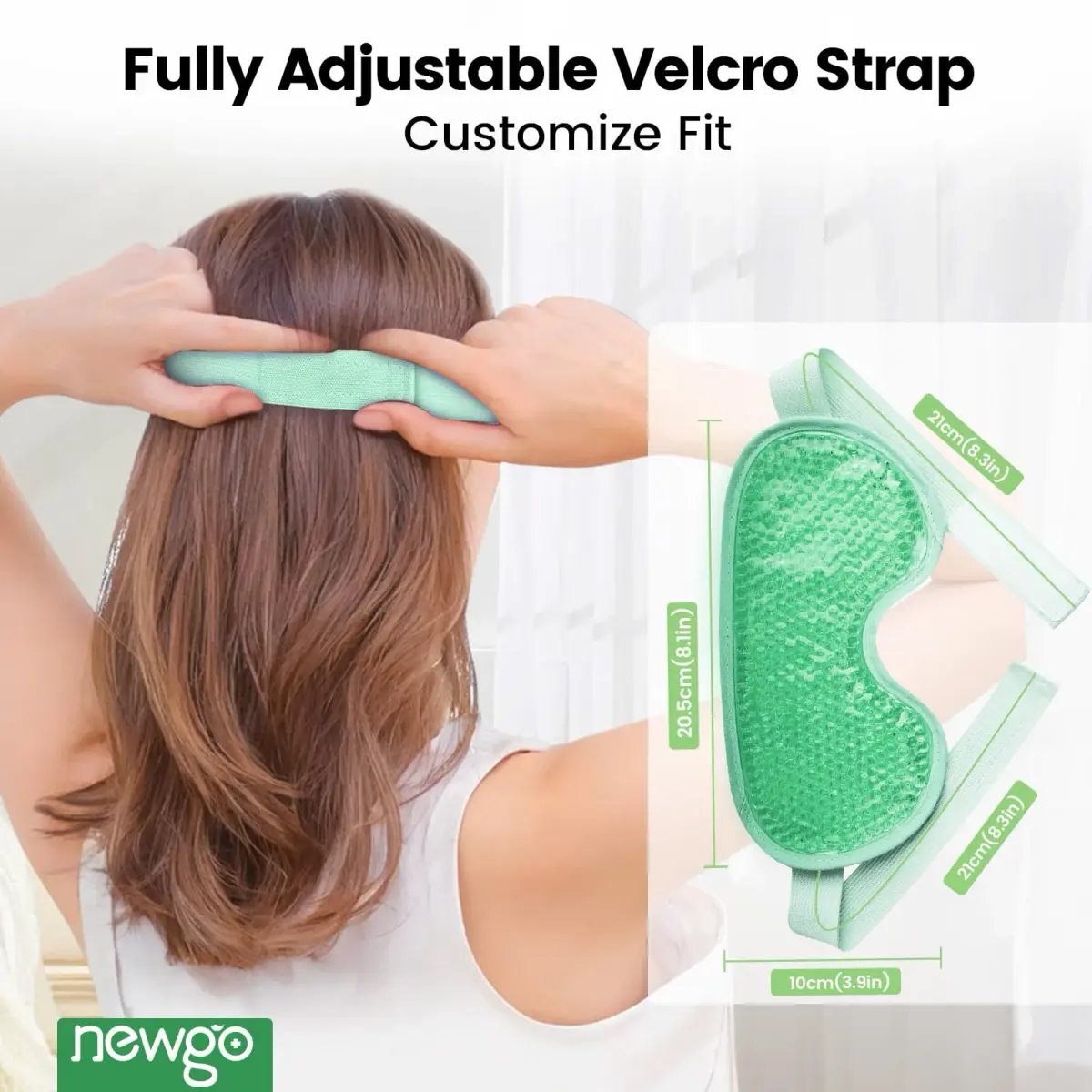 NEWGO Green Cooling Eye Mask for After Surgery - Reusable Gel Ice Pack for Puffy Eyes & Headaches - view 3