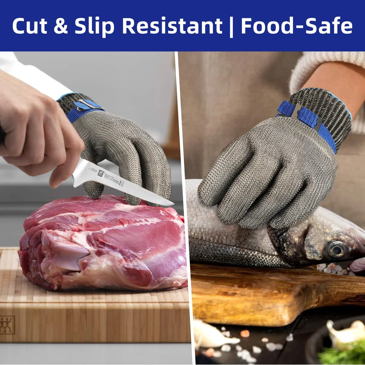 Schwer SlicePro ANSI A9 Cut Resistant Gloves, Small (1-Pack) | Food Grade Steel Wire Hand Protection - view 4