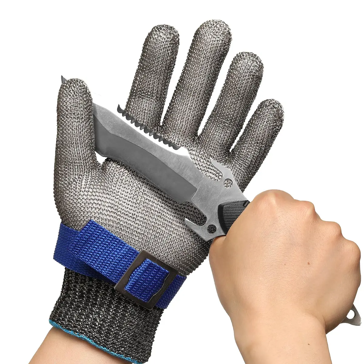 Schwer SlicePro ANSI A9 Cut Resistant Gloves, Large (1-Pack) | Food Grade Stainless Steel Hand Protection - main product image