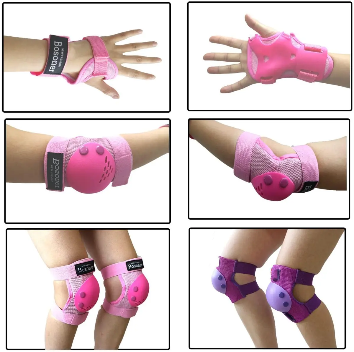 BOSONER Kids/Youth Knee Pads Elbow Pads Wrist Guards Set for 3-15 Years | Child Protective Gear for Multi-Sports - view 4