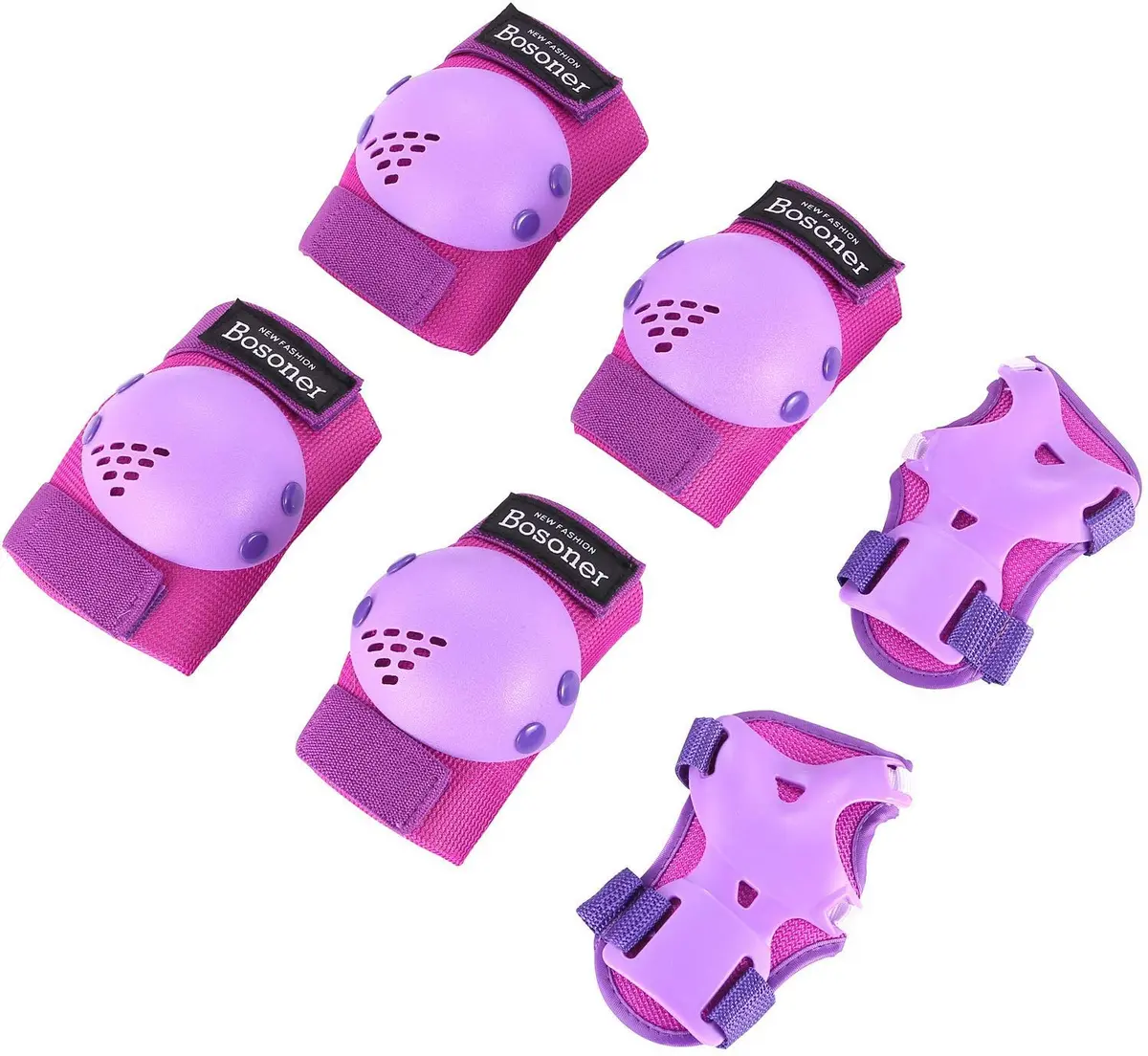 BOSONER Kids/Youth Knee Pads Elbow Pads Wrist Guards Set for 3-15 Years | Multi-Sport Impact Protection - main product image