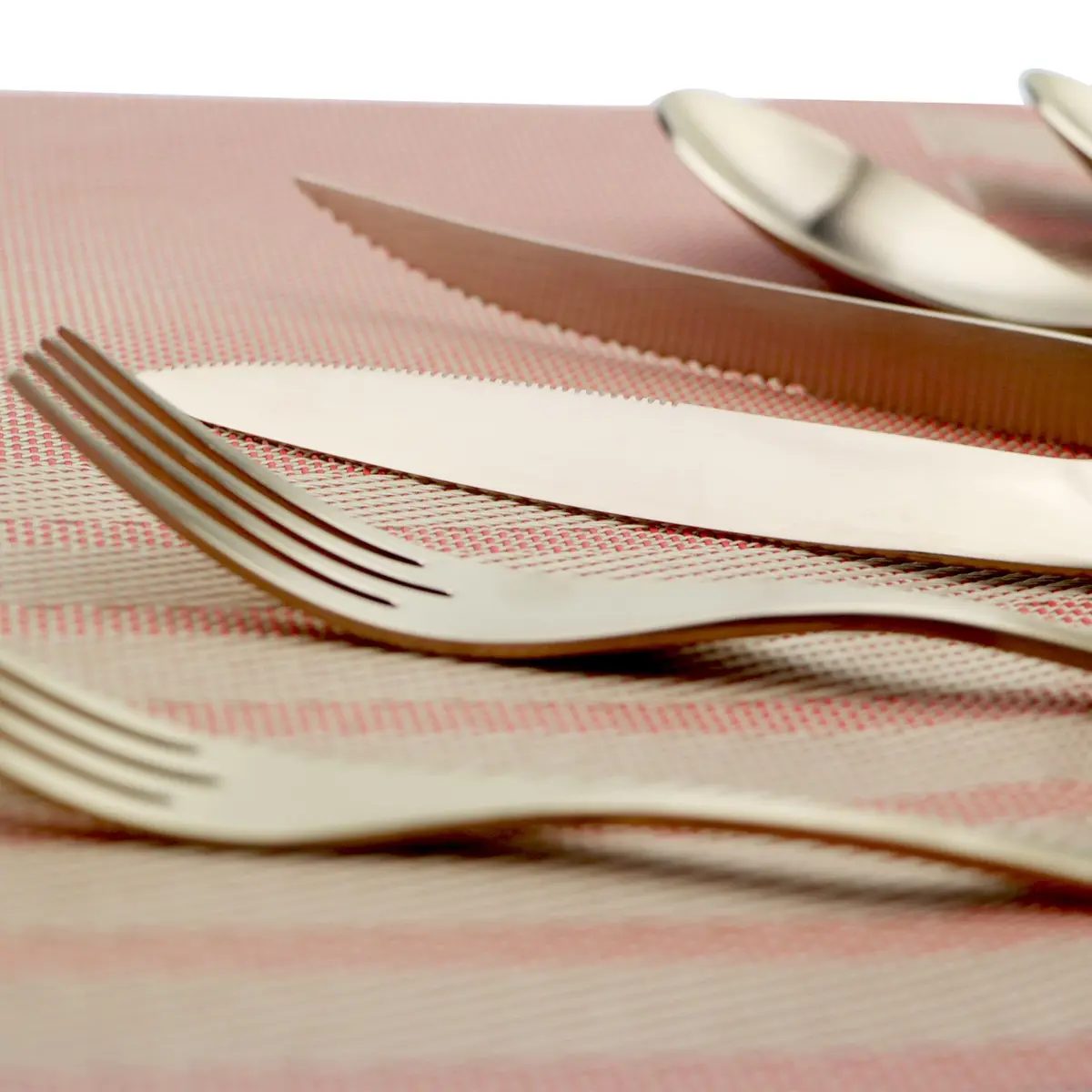 Uniturcky 6-Piece Flatware Set,Extra Thick Heavy Duty - 18/10 Stainless Steel Flatware Sets,High Matte Finish Rose Gold Service for 1 | Multipurpose Kitchen Utensils - view 5