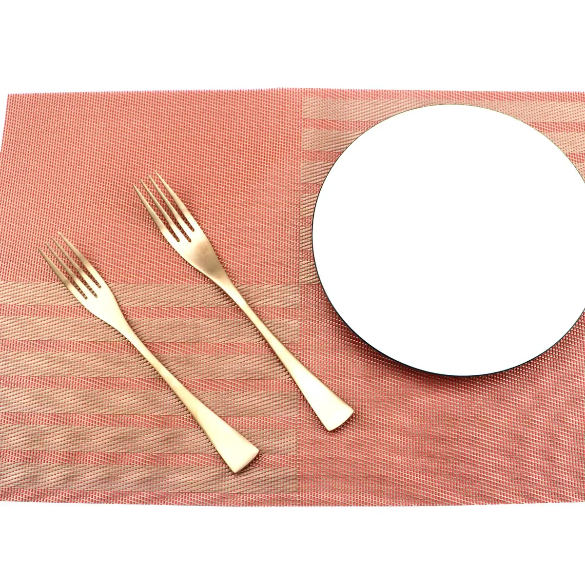 Uniturcky 6-Piece Flatware Set,Extra Thick Heavy Duty - 18/10 Stainless Steel Flatware Sets,High Matte Finish Rose Gold Service for 1 | Multipurpose Kitchen Utensils - view 6