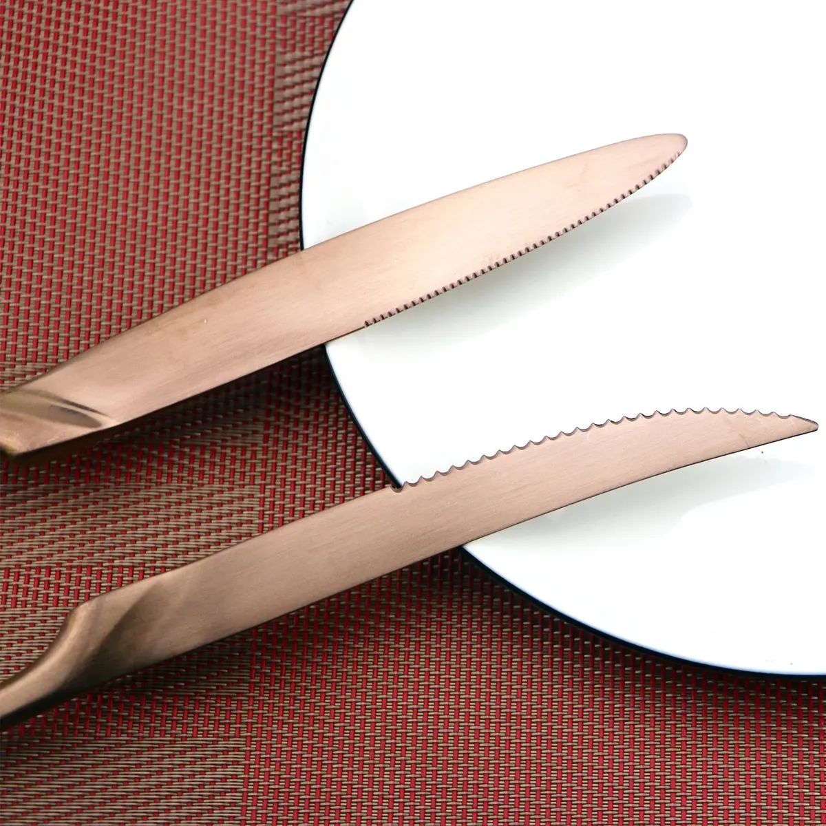 Uniturcky 6-Piece Flatware Set,Extra Thick Heavy Duty - 18/10 Stainless Steel Flatware Sets,High Matte Finish Rose Gold Service for 1 | Multipurpose Kitchen Utensils - view 2