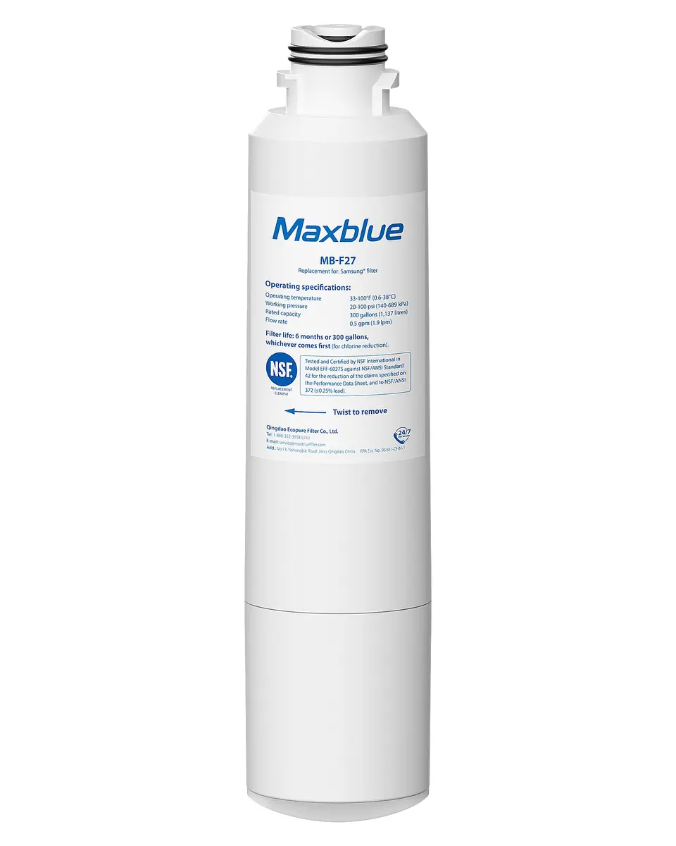 Maxblue MB-F27 Replacement for Samsung DA29-00020B Water Filter | NSF 42 Certified, Lead-Free, 6-Month Filter Life - main product image