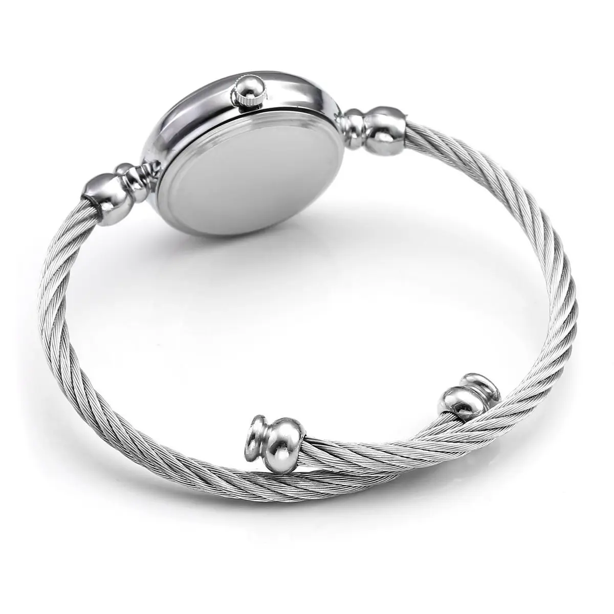 Top Plaza Women's Quartz Wrist Watch Silver Dial 23mm | Elegant Bangle Style - view 5