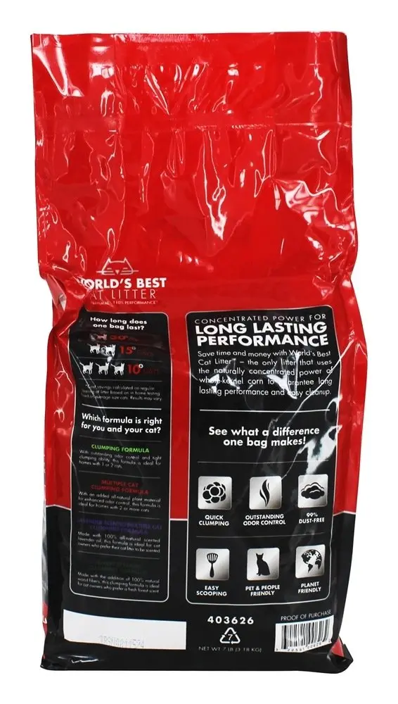 World's Best Cat Litter Multiple Cat Clumping Formula 3.18 kg (7 lbs) | Odor Control & Easy Scooping - view 3
