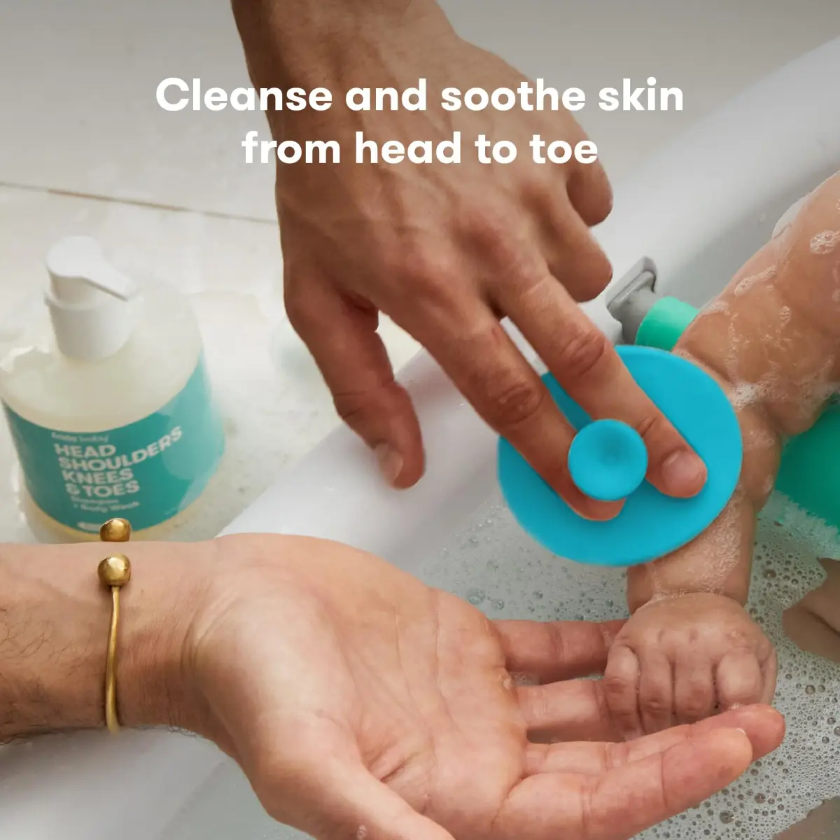 Frida Baby DermaFrida SkinSoother Bath Brush Blue | Gentle Silicone for Dry Skin, Cradle Cap & Eczema - view 2
