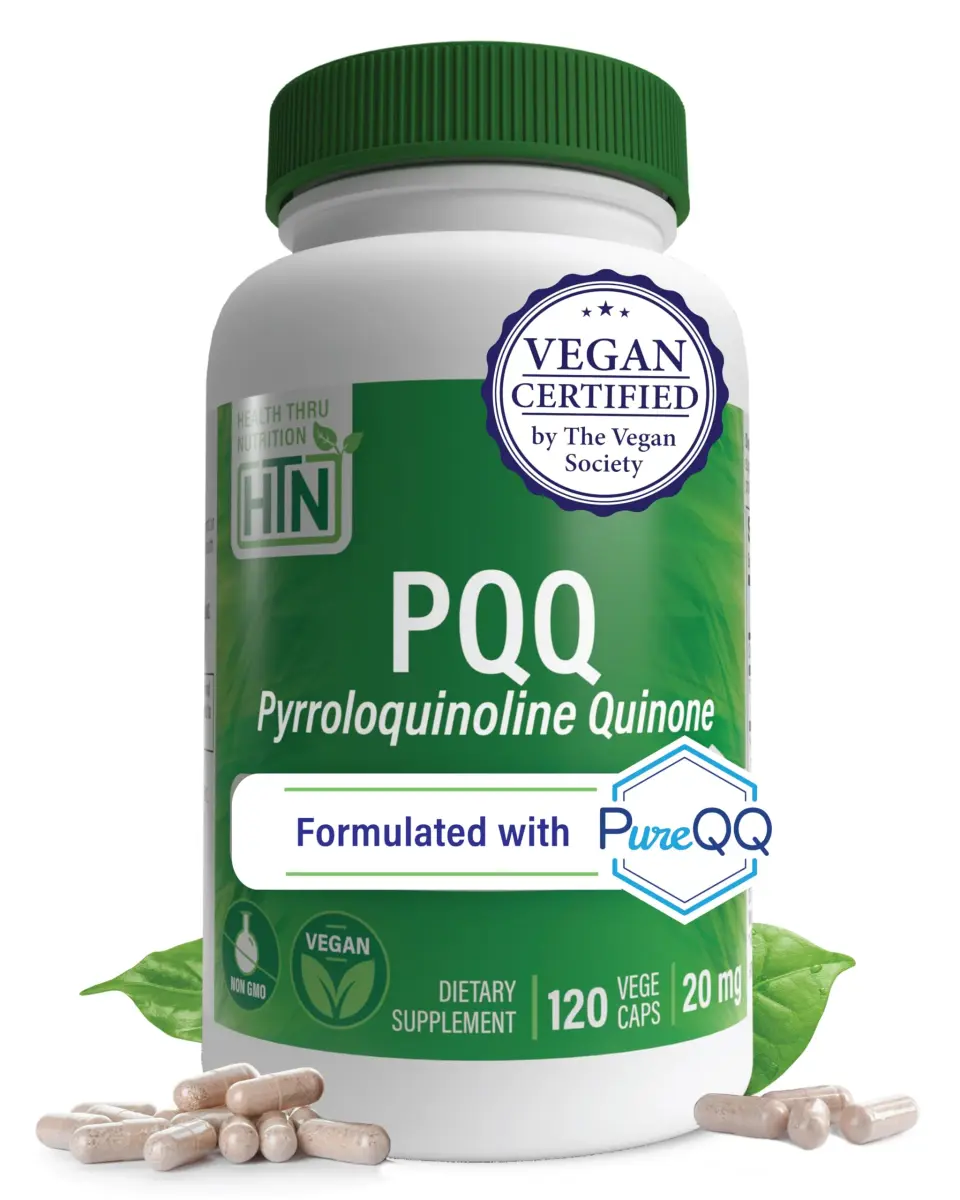 Health Thru Nutrition PQQ 20mg Pyrroloquinoline Quinone 120 Capsules | Supports Mitochondrial Biogenesis & Cellular Energy - main product image