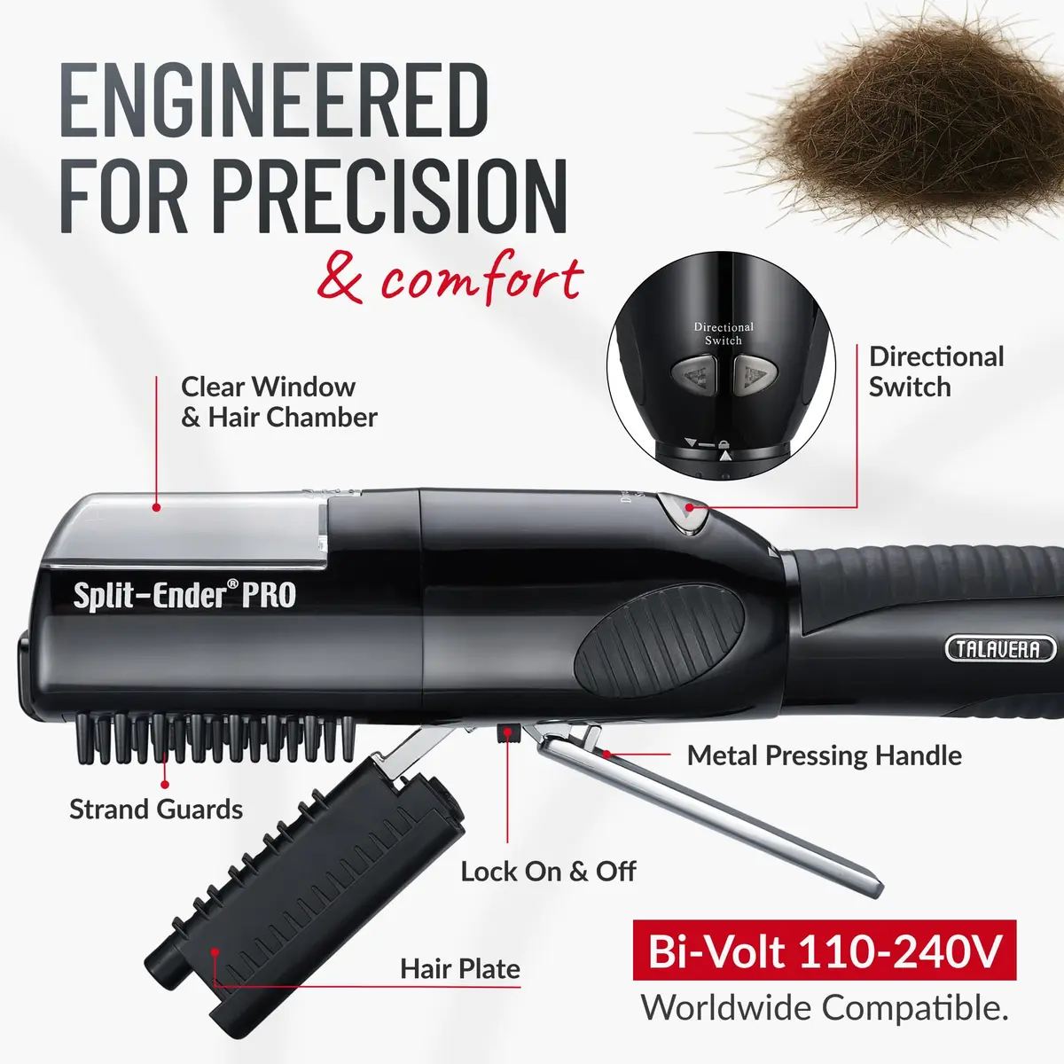 Split-Ender PRO Hair Trimmer with Charging Station | Effortless Split-End Removal for All Hair Types - view 5