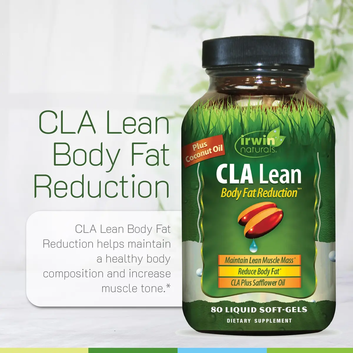 Irwin Naturals CLA Lean Body Fat Reduction Liquid Soft-Gels 80 Count | Supports Fat Loss & Muscle Tone - view 5