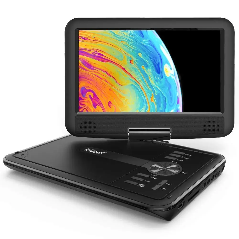 ieGeek 11.5" Portable DVD Player 9.5" HD Screen | 5-Hour Battery, USB/SD Playback, TV Sync - main product image