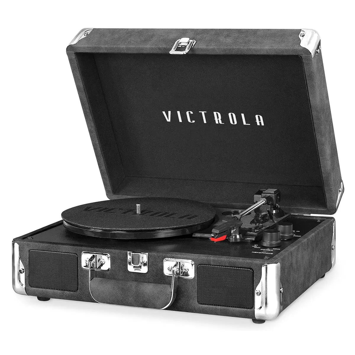 Victrola Journey Bluetooth Suitcase Record Player Gray | 3-Speed Belt Drive with Built-in Speakers & Bluetooth - main product image