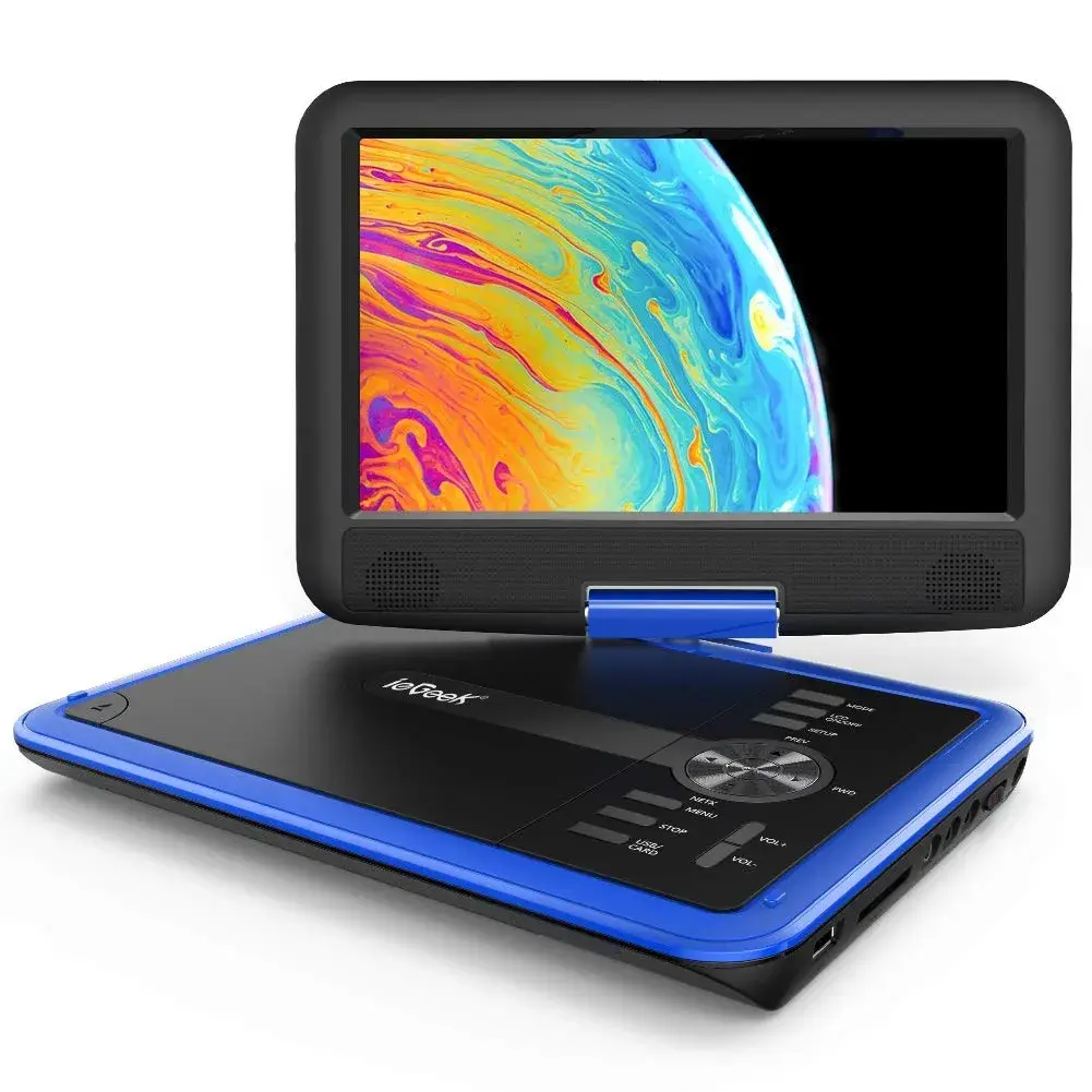ieGeek 11.5" Portable DVD Player with 9.5" HD Screen, 5-Hour Battery, Blue | Car Travel Entertainment - main product image