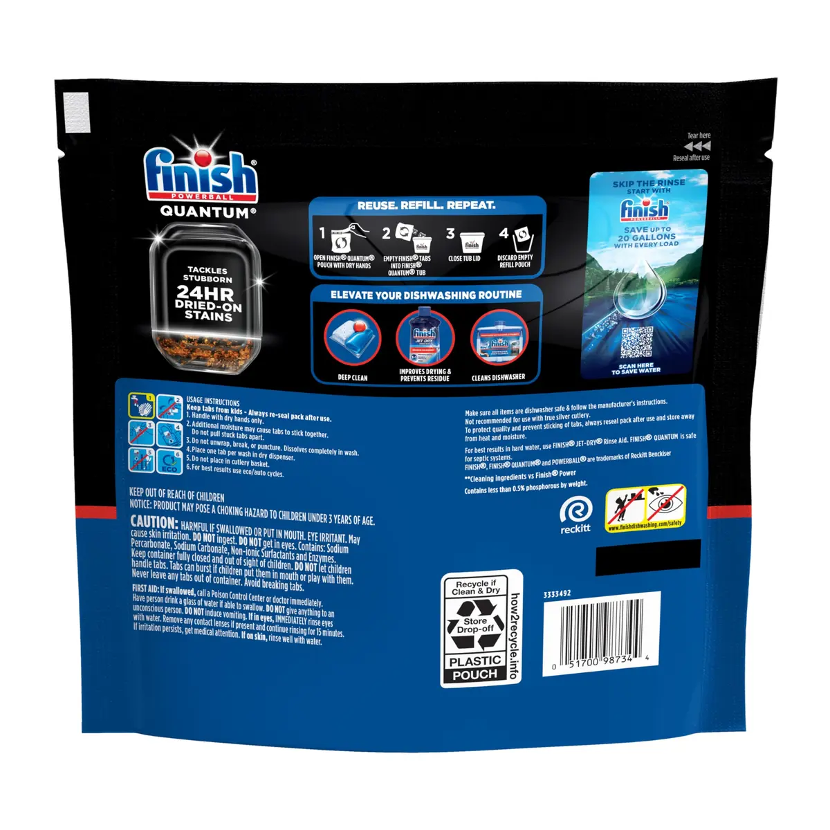 Finish Quantum Dishwasher Pods 82 Count | 24-Hour Dried-On Stain Removal - view 8