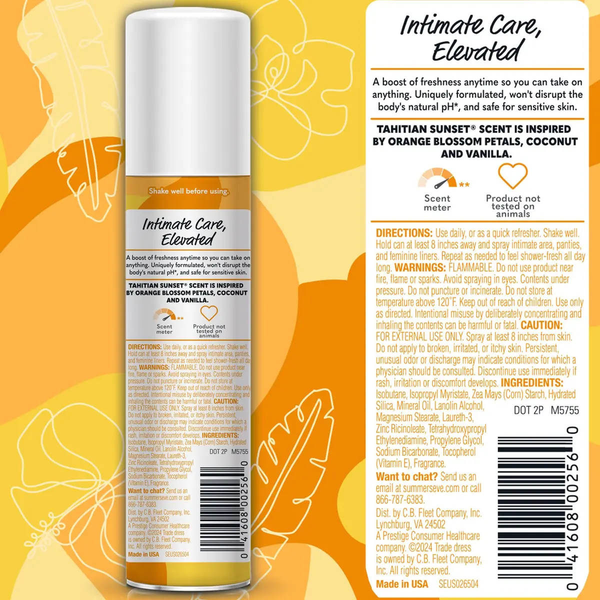 Summer's Eve Daily Refreshing Feminine Spray Tahitian Sunset 120ml (2 Fl Oz x 6) | pH Balanced Odor Control - view 7