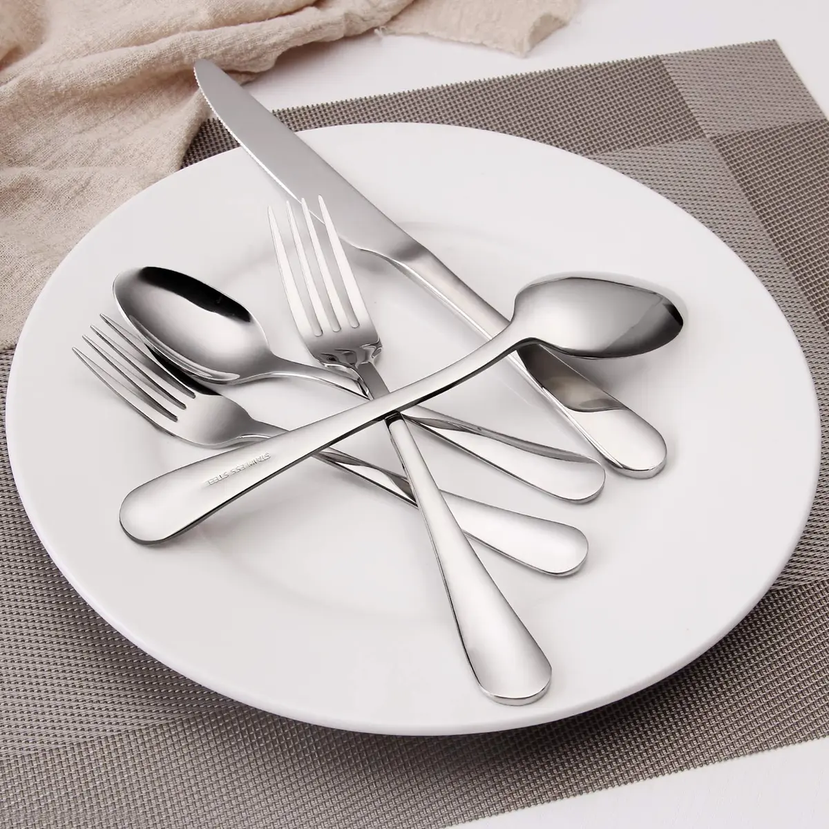 SHARECOOK 20-Piece Stainless Steel Flatware Set | Service for 4, Dishwasher Safe, Polished Finish - view 5
