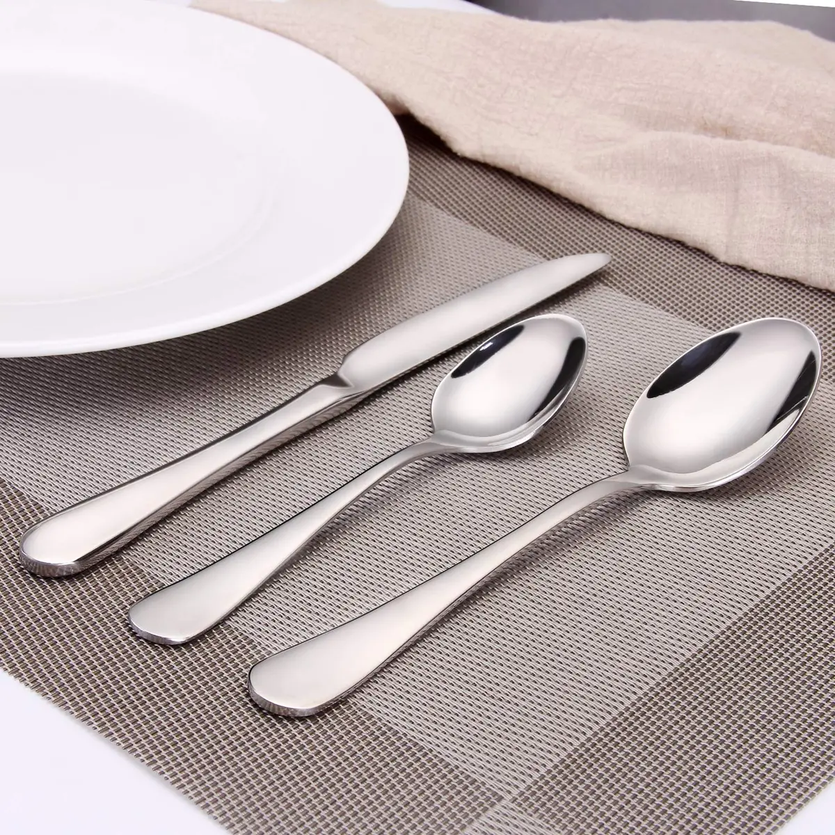 SHARECOOK 20-Piece Stainless Steel Flatware Set | Service for 4, Dishwasher Safe, Polished Finish - view 6