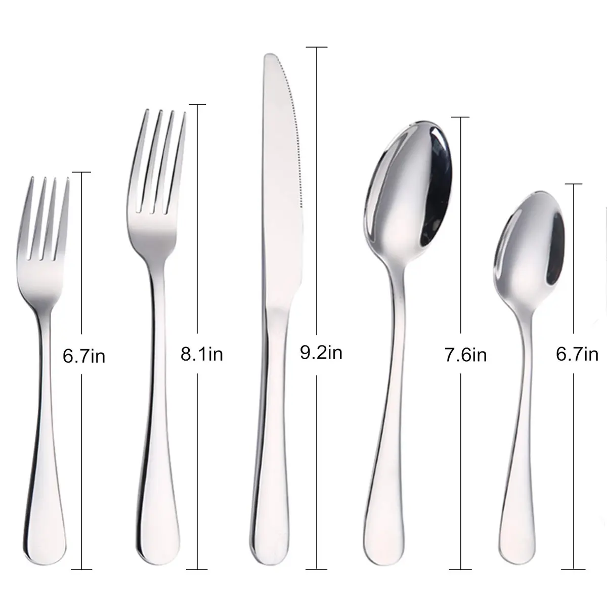 SHARECOOK 20-Piece Stainless Steel Flatware Set | Service for 4, Dishwasher Safe, Polished Finish - view 2