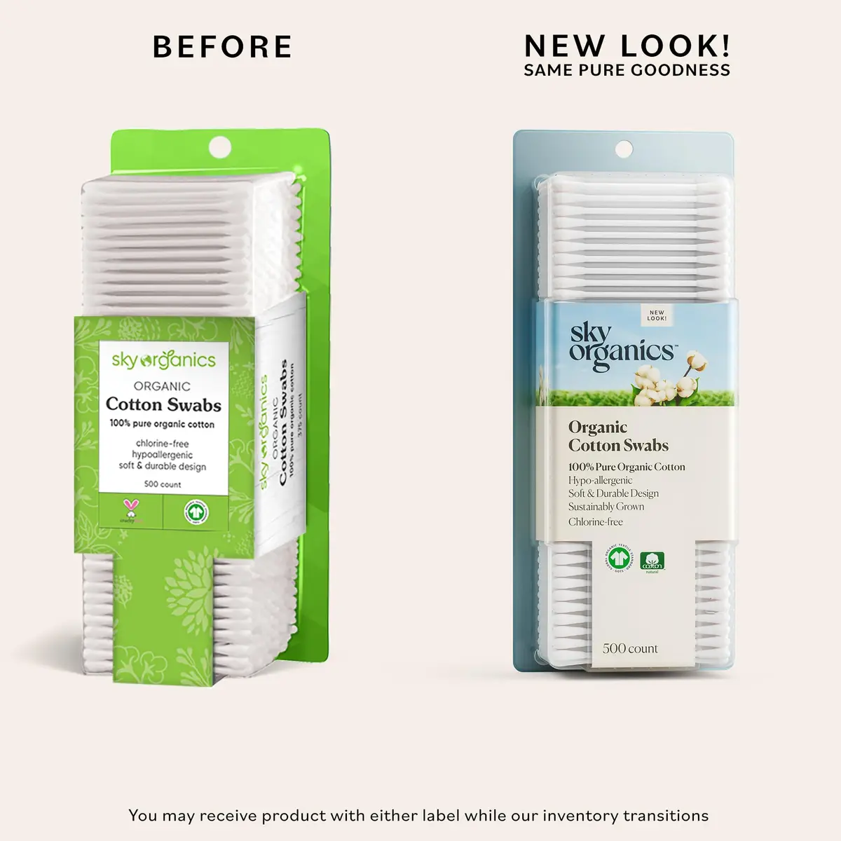 Sky Organics Organic Cotton Swabs 1000 Ct | Hypoallergenic, Chlorine-Free, Sustainable - view 2