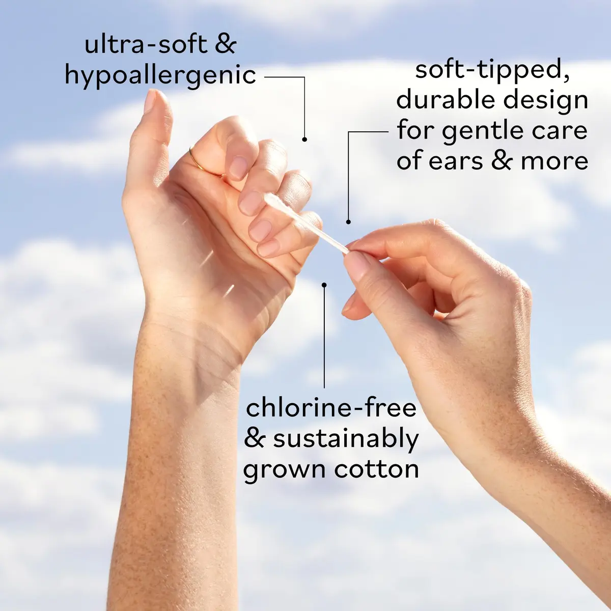 Sky Organics Organic Cotton Swabs 1000 Ct | Hypoallergenic, Chlorine-Free, Sustainable - view 4