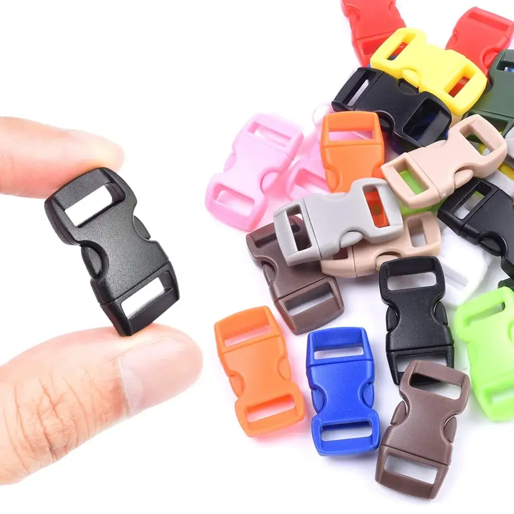 CooBigo Assorted 3/8" Curve Contoured Side Release Buckles (50-Pack, Plastic POM) | Ideal for Paracord Crafts & Pet Collars - view 2